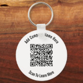 QR Code Zwarte en Witte Bedrijfs Sjabloon Sleutelhanger (Voorkant)