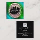 QR-code - Zwarte Gold-schijven kopen - Moderne uni Vierkante Visitekaartje (Voorkant / Achterkant)