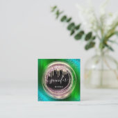 QR-code - Zwarte Gold-schijven kopen - Moderne uni Vierkante Visitekaartje (Staand voorkant)