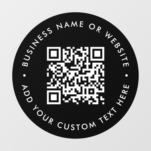 QR-code | Zwarte moderne stijlvolle zakelijke wink Raamsticker (Vel)