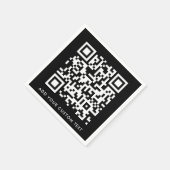 QR-code | Zwarte, stijlvolle, moderne minimalistis Servet (Hoek)