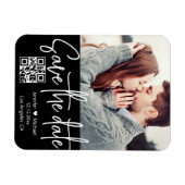 qr code zwarte witte trouwfoto behalve datum magneet (Horizontaal)