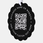 QR-code | Zwarte zakelijke moderne Kerstmis Ornament Kaart (Links)