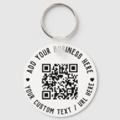 QR-code | Zwarte Zaken Moderne begrotingsronde Sleutelhanger (Voorkant)