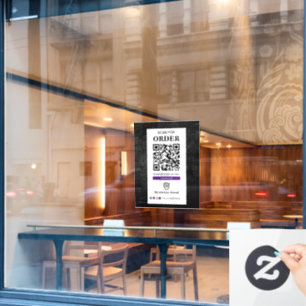 QR-codeaftasten aan orde Restaurant Café Raamsticker