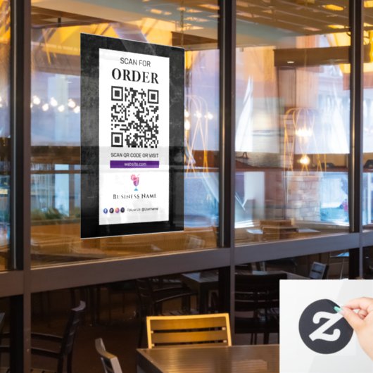 QR-codeaftasten aan orde | Restaurant Café Raamsticker (Restaurant Raam)