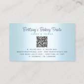 QR-codebakkerij Turquoise Cake Glitter Drip Desser Visitekaartje (Achterkant)