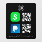 QR-codebetaling | CashApp Paypal Scan om te betale Raamsticker (Vel)