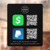 QR-codebetaling | CashApp Paypal Scan om te betale Raamsticker (Vel 2)