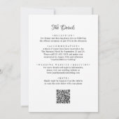 QR-codebudget in één monogram overlay Weddenschap Kaart (Achterkant)