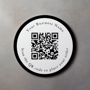 QR-codecafé/sticker van het bedrijfstabelmenu Ronde Sticker