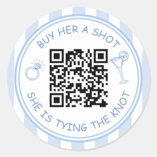 QR-codefeestje voor vrijgezellen: koop de bruid ee Ronde Sticker