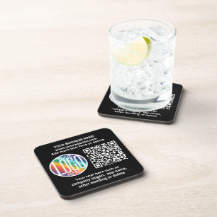 QR-codegenerator & uw bedrijfslogo Zwart Bier Onderzetter