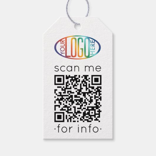 QR-codegenerator & Zakelijk logo modern minimalism Cadeaulabel (Voorkant)
