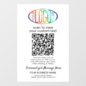 QR-codegenerator & Zakelijk logo Modern wit Raamsticker (Vel)