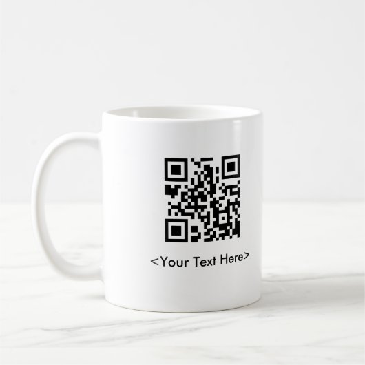 QR-codekoffie Mok met bewerkbare tekst (Links)