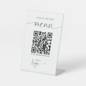 QR-codemenu Moderne Logo Contactloze restaurant Reclamebord Met Voetstuk (Voorkant)