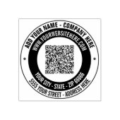 QR-codenaam retouradres Ronde Rubberstempel Rubberstempel (Afrduk)