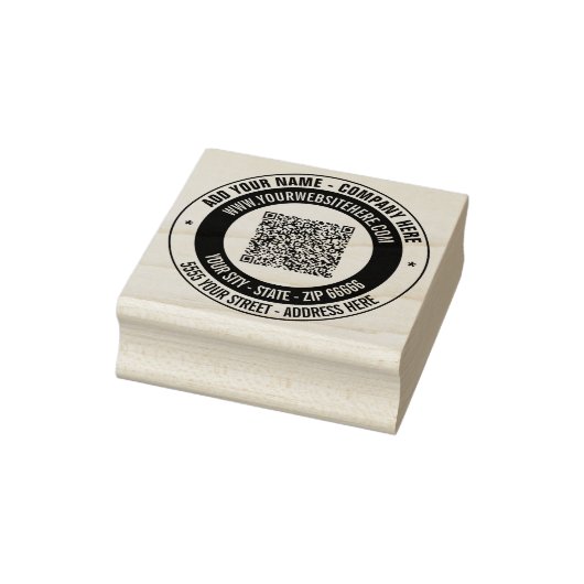 QR-codenaam retouradres Ronde Rubberstempel Rubberstempel (Stempel)