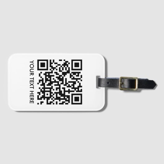 QR-codenaam Tekst Zakelijke streepjescode Sjabloon Bagagelabel (Voorkant (horizontaal))