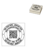 QR-codenaam Website Adres Rond Rubberstempel (Gestempeld)