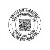 QR-codenaam Website Adres Rond Rubberstempel Rubberstempel (Afrduk)