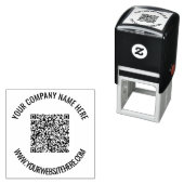 QR-codenaam Website of Aangepaste Tekst Ronde Stem Zelfinktende Stempel (In situ)