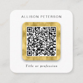 QR-codenetwerk eenvoudig modern goud vierkant Vierkante Visitekaartje