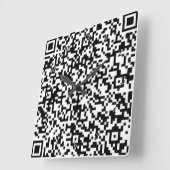 QR-codenummuurklok - Modern - zwart en wit Vierkante Klok (Hoek)