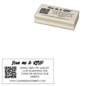 QR-codescan naar RSVP-bruiloft website Rubberstempel (Gestempeld)