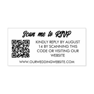 QR-codescan naar RSVP-bruiloft website Rubberstempel