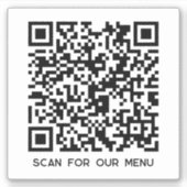 QR-codescan voor menu Sticker (Voorkant)