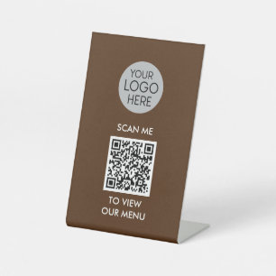 QR Codescannen naar menu Uitzicht   Aangepaste zak Reclamebord Met Voetstuk
