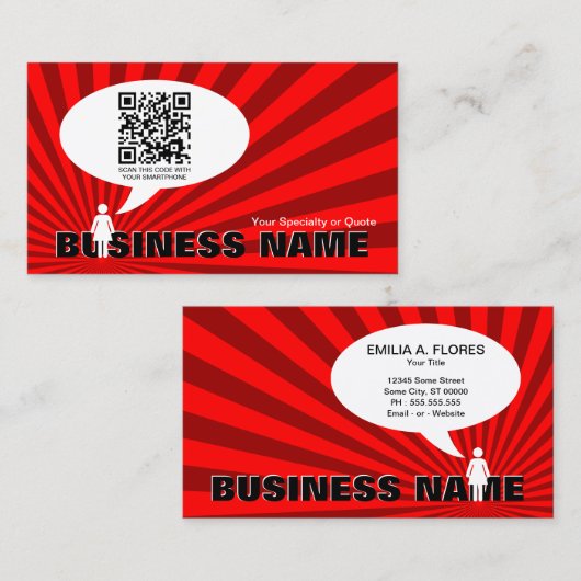 qr codetoebel visitekaartje (Voorkant / Achterkant)