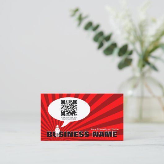 qr codetoebel visitekaartje (Staand voorkant)