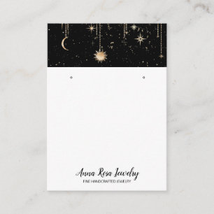 *~* QR Cosmic Celestian Sun Moon Jewelry Earring Visitekaartje