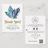 *~* QR COSMIC CRYSTALS Logo DANK U AP8 Review Informatiekaartje (Voorkant / Achterkant)