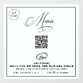 *~* QR CYAN Simple Minimal LOGO MENU  Autocollant  (Feuille)