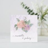 *~* QR Damask ROOS RSVP Glitter - AR12 bruiloft Kaart (Staand voorkant)