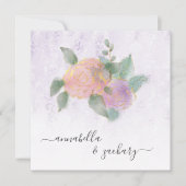 *~* QR Damask ROOS RSVP Glitter - AR12 bruiloft Kaart (Voorkant)