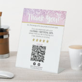 *~* QR DANK U REVIEW Pastel Glitter AP8 Reclamebord Met Voetstuk (Insitu)