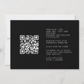 QR de Foto Moderne van de Code Zwart en Wit sparen Save The Date (Achterkant)
