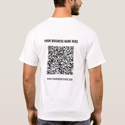 QR de Naam van de Code Website Bevorderingsbedrijf T-shirt (Achterkant)