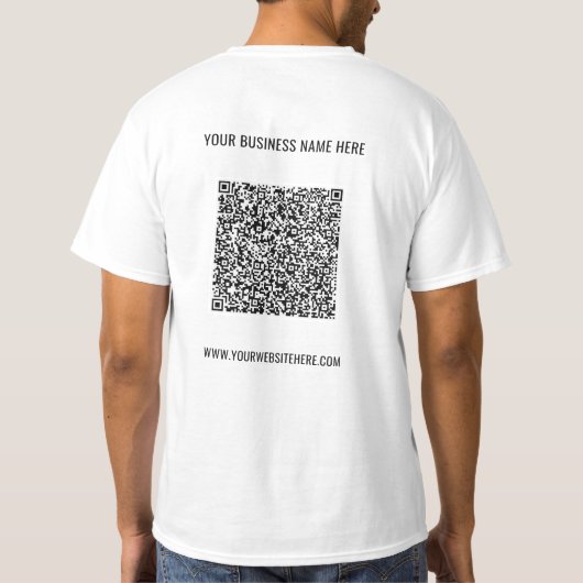 QR de Naam van de Code Website T-Shirt Bevordering (Achterkant)