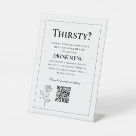 QR DRINKEN Trouwmenu Tijdloze Bloei Reclamebord Met Voetstuk
