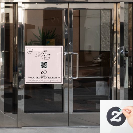 *~* QR Eenvoudig Zee Shell LOGO MENU Venster Cling Raamsticker (Kantoordeur)