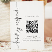 QR Elegante Kalligrafie Huwelijksreactie kaart RSV