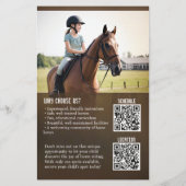 QR gecodeerde Kinderen Paardrijlessen Flyer (Achterkant)