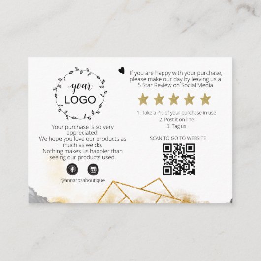 *~* QR GEOMETRISCH - DANK U LOGO AP8 Review Informatiekaartje (Achterkant)