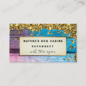 *~* QR Glitter AP49 Rustiek Verweerd Hout Visitekaartje (Voorkant)